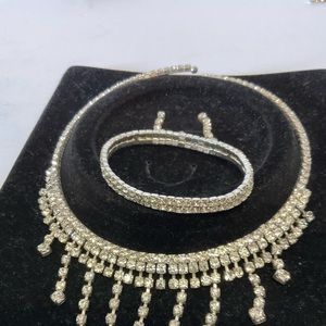 Rhinestone necklace,bracelet,earring set